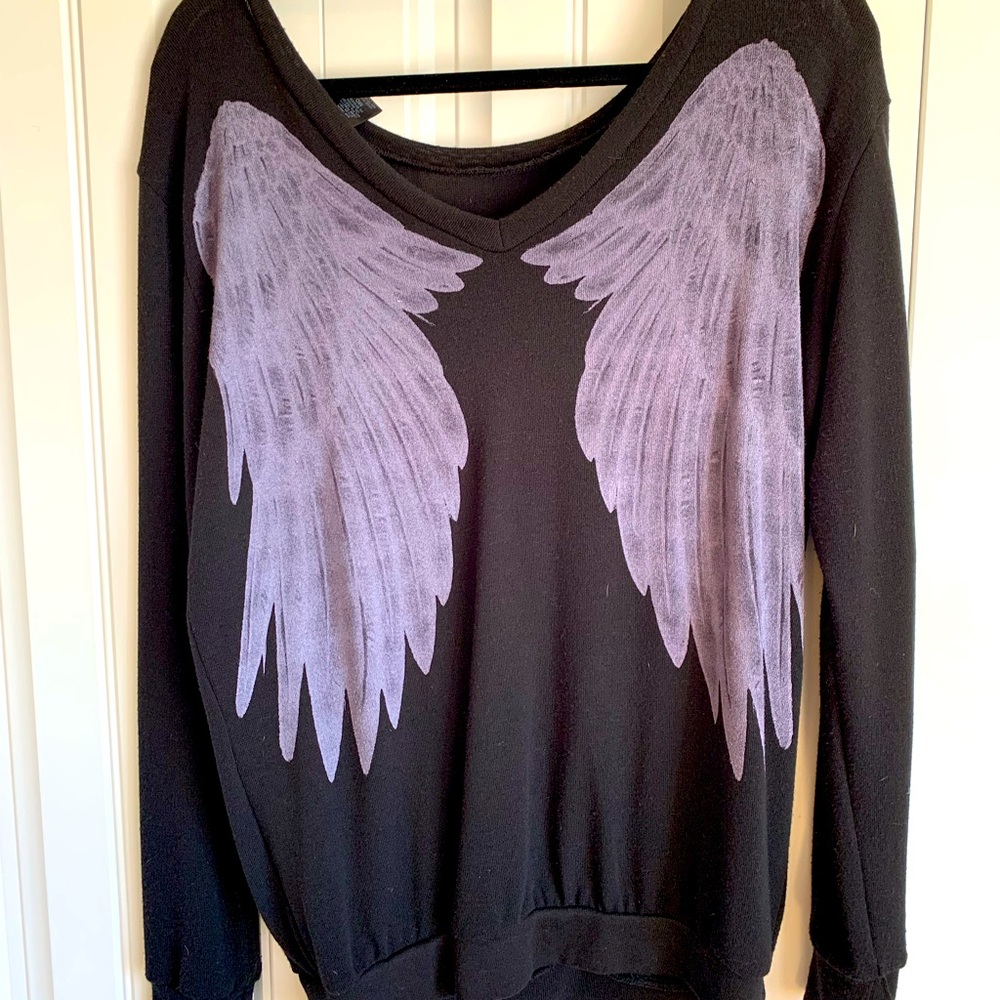 Sexy Black Sweater With Angel Wings!